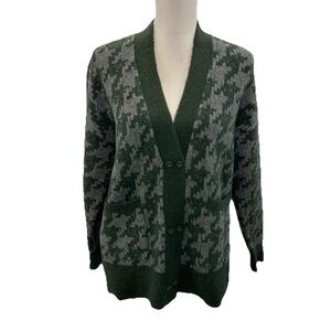 Madewell Allston Double-Button Houndstooth Cardigan Size Small Oversized